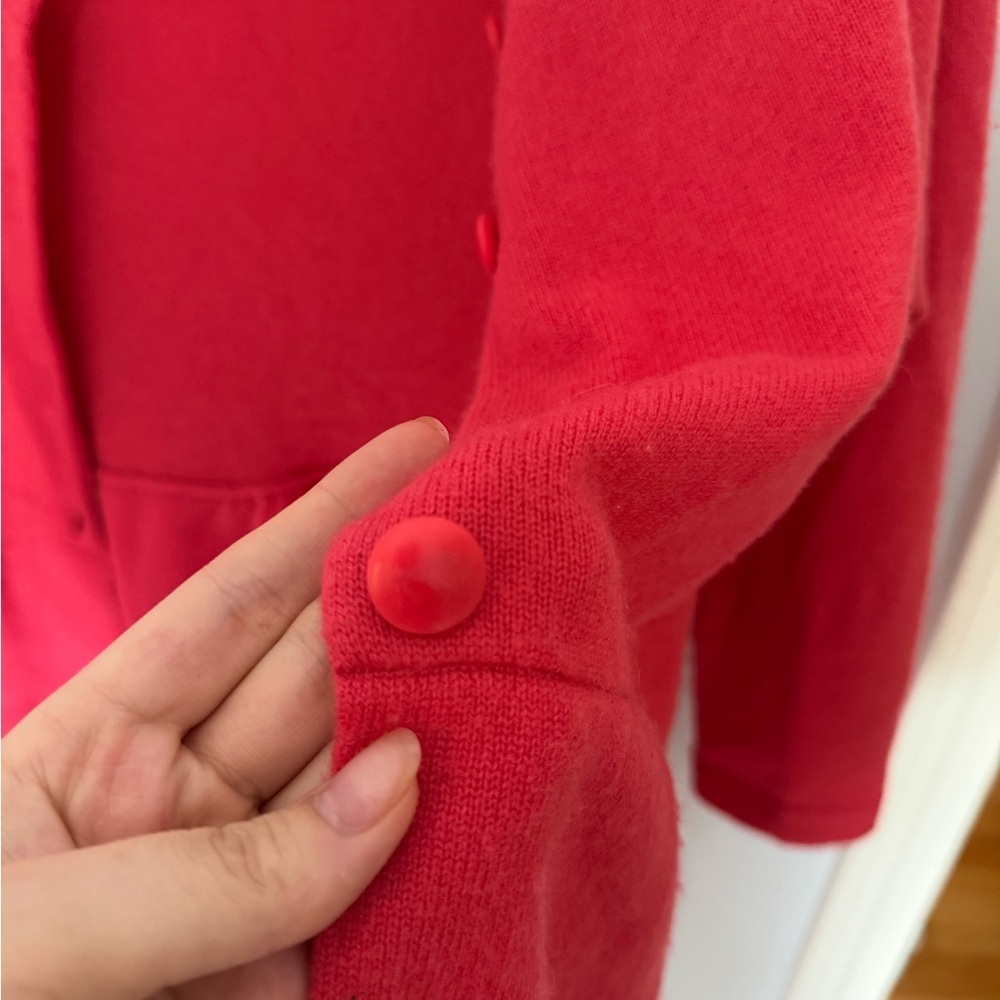 J.Crew Celeste 100% Cashmere Cardigan | XS | Bright Pink Button Front Sweater - Picture 3 of 10